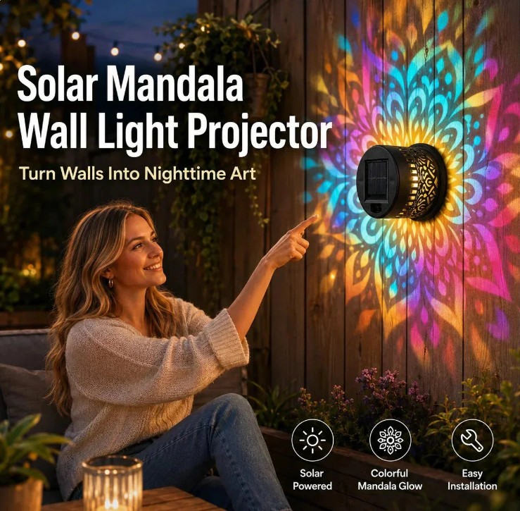 ✨🌙 مصباح MANDALA SOLAR™️ الشمسي – زينة ساحرة لحديقتك بدون كهرباء! 🌙✨