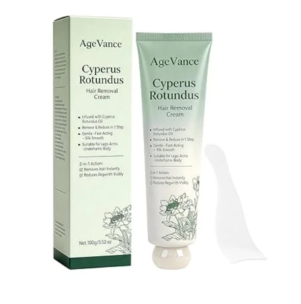 لإزالة الشعر وتقليل نموه 100غ AgeVance Cyprus Rotundus كريم🌿